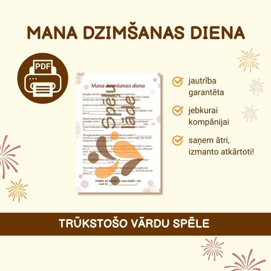 SPĒLE "MANA DZIMŠANAS DIENA"